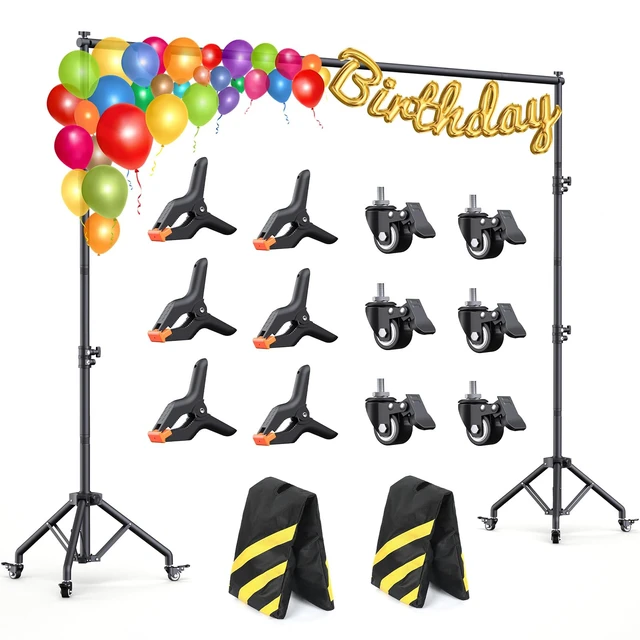 Main image of Backdrop Stand with Wheels 10x7.5Ft (WxH), Photo Backdrop Stand Easy to Move,Heavy Duty Back Drop Adjustable Stand for Parties,Banner Stand Photography and Video Studios