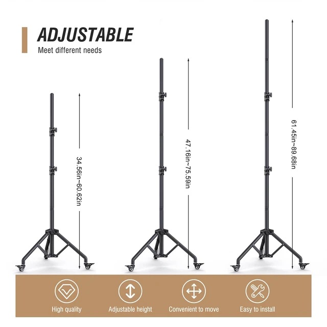 Alt view image 4 of 7 - Backdrop Stand with Wheels 10x7.5Ft (WxH), Photo Backdrop Stand Easy to Move,Heavy Duty Back Drop Adjustable Stand for Parties,Banner Stand Photography and Video Studios