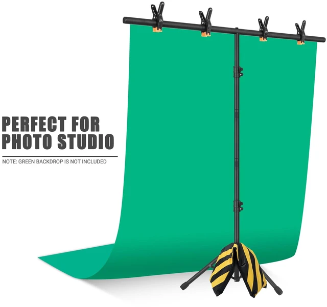 Alt view image 6 of 7 - Coliflor T-Shape Portable Backdrop Stand, 6.5x3.2ft Adjustable Photo Background Stand Kit, Sturdy Small Back Drop Holder with 4 Spring Clamps, Carry Bag for Parties, Photography and Video Studio