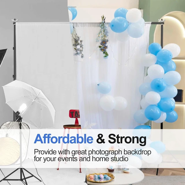 Alt view image 6 of 6 - EMART Backdrop Stand 10x8.5FT Adjustable Back Drop Stand for Party Events | Background Stand Backdrop with 8 Clamps, 2 Sandbags for Photography, Wedding, Baby Shower, Birthday Decoration, Photo Studio