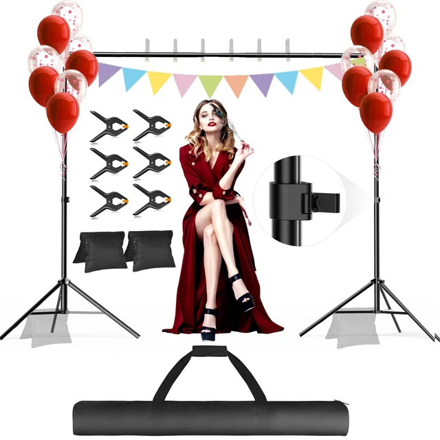 Main image of GLOSHOOTING Backdrop Stand 10x10ft, Back Drop Stand for Party | Adjustable Photo Background Stand Support Kit with 6 Clamps, 2 Sandbags and Carry Bag for Parties Wedding Photography