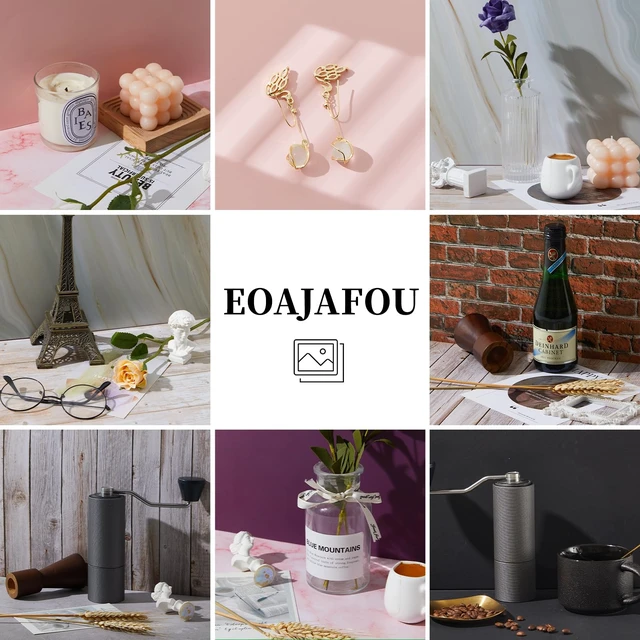 Alt view image 3 of 7 - Product Photography Backdrops, 16x11.5 Inch Photo Backdrop Board Kit, 8Pcs 16 Patterns with 2Pcs Photo Shadow Maker for Makeup Product Shooting, Food Jewelry Cosmetics Photography