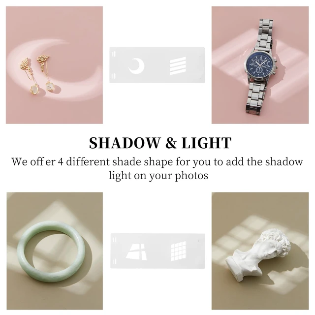 Alt view image 6 of 7 - Product Photography Backdrops, 16x11.5 Inch Photo Backdrop Board Kit, 8Pcs 16 Patterns with 2Pcs Photo Shadow Maker for Makeup Product Shooting, Food Jewelry Cosmetics Photography