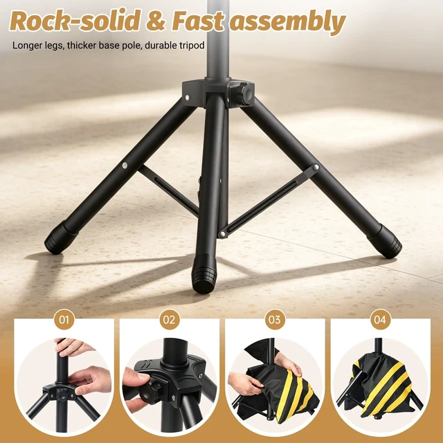 Alt view image 4 of 7 - Forlogic 10x7.5Ft Backdrop Stand, Protable Adjustable Photo Back Drop Stand for Party, Photography, Banner Stand (Includes Six Background Stand Clamps)
