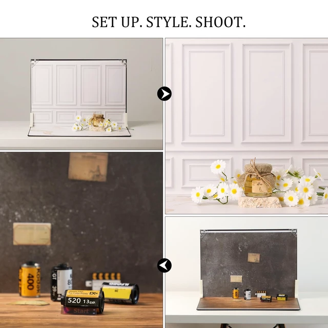 Alt view image 5 of 7 - MDAOCRY 16 x 11.5 in Product Photography Backdrops, 12 Sheets, 24 Patterns | Compact Double-Sided Backdrops for Food, Jewelry, Cosmetics, Candles, Crafts and Content Creation