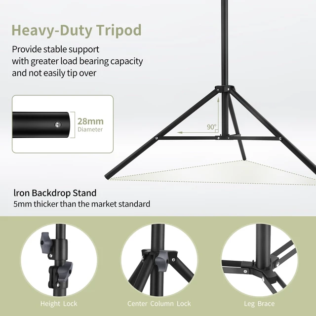 Alt view image 3 of 6 - Backdrop Stand 10x7ft(WxH) Photo Studio Adjustable Backdrop Stand Kit Photography Backdrops with 4 Crossbars, 6 Clamps, 4 Spring Clip, 2 Sandbags and Carry Bag for Parties/Wedding/Photography