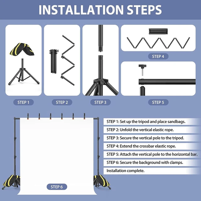 Alt view image 7 of 7 - Backdrop Stand 10x7.5ft, Height Adjustable and Width Adjustable Backdrop Stand, Back Drop Stand for Balloon Arch, Photo, Parties
