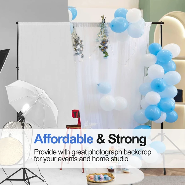 Alt view image 6 of 6 - EMART Backdrop Stand 10x7.8FT Adjustable Back Drop Stand for Party Events | Background Stand Backdrop with 8 Clamps, 2 Sandbags for Photography, Wedding, Baby Shower, Birthday Decoration, Photo Studio