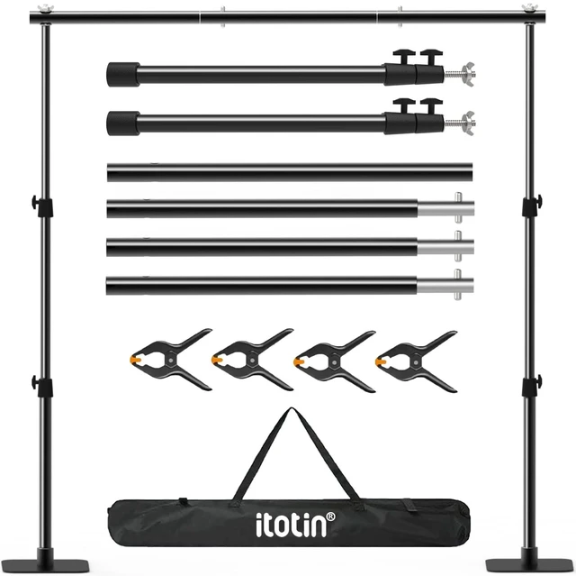 Main image of Photo Backdrop Stand, 6.5ft x 10ft Adjustable Photography Background Stands | Support System Kit with Metal Flat Base for Birthday Parties, Baby Shower, Wedding, Video Studio