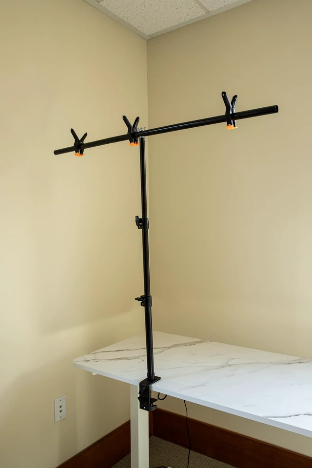Alt view image 2 of 7 - Bessie Bakes Backdrops Photography Backdrop Stand with Table Clamp, 39-Inch Crossbar, Adjustable up to 3ft Tall, Ideal for Food Photography, Product Photography & Content Creation