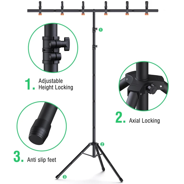 Alt view image 5 of 7 - Forlogic Green Screen Backdrop Kit with Stand, 8x5.3ft Portable GreenScreen Background Stand for Streaming Video and Photography Shoots