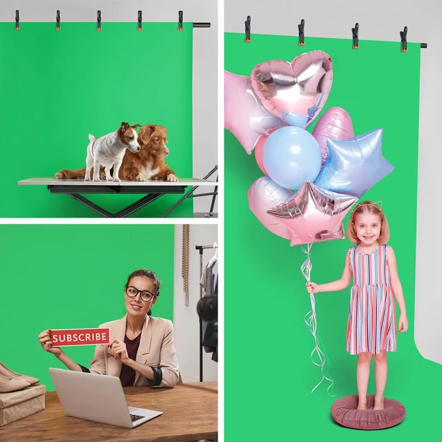 Alt view image 6 of 7 - Forlogic Green Screen Backdrop Kit with Stand, 8x5.3ft Portable GreenScreen Background Stand for Streaming Video and Photography Shoots