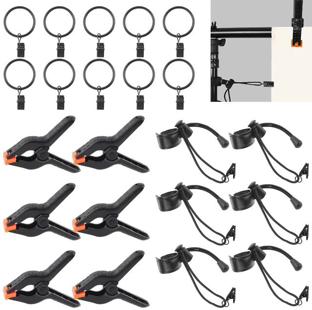 Main image of Rustark 22Pcs Backdrop Kit with Clips, Clamps, Rings & Spring Clamps for Photography & Video Studio