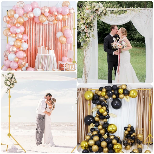 Alt view image 6 of 6 - EMART Backdrop Stand 10x7FT Adjustable Back Drop Stand for Party -Gold | Background Stand Backdrop with 8 Clamps, 2 Sandbags for Photography, Wedding, Baby Shower, Events Decoration, Photo Studio