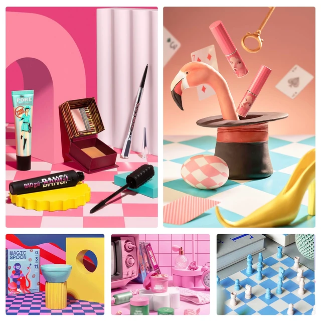 Alt view image 3 of 7 - Meking 9Pcs 18Patterns Product Photography Backdrops Photo Backdrop Boards | Colourful Grid Photoshoot Background for Jewelry,Cosmetic,Makeup and Other Small Product Photography (16.5X11 inch)