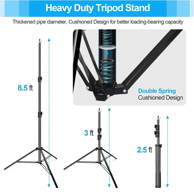 Alt view image 3 of 7 - EMART 10x8.5Ft Heavy Duty Backdrop Stand Adjustable Banner Stand for Photo | Background Stand Backdrop with 6 ClampsBack Drop Stand for Party, Photo Studio, Wedding, Birthday, ExhibitionsPhotography