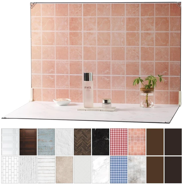 Main image of Product Photography Backdrops, 23x35inch, 10Pcs Double-Sided Paper | 20 Patterns, Photo Backdrop Board, With T-Stand & Clamps, For Jewelry, Cosmetics