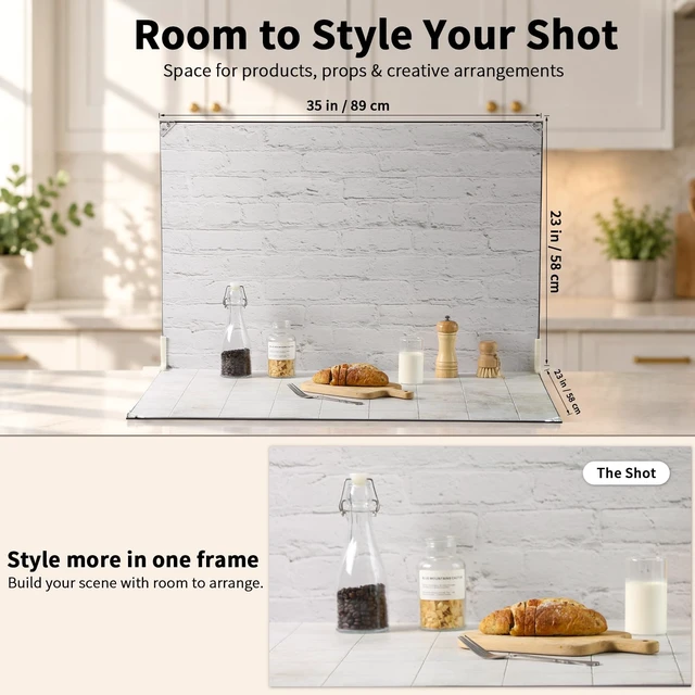 Alt view image 6 of 7 - Product Photography Backdrops, 23x35inch, 10Pcs Double-Sided Paper | 20 Patterns, Photo Backdrop Board, With T-Stand & Clamps, For Jewelry, Cosmetics