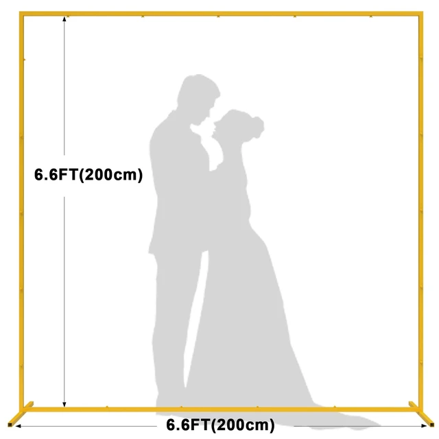 Alt view image 2 of 7 - Wokceer Square Backdrop Stand Gold Metal Wedding Arch Stand 6.6FT x 6.6FT | Square Arch Balloon Arch Frame for Wedding Ceremony Birthday Party Baby Shower Anniversary Photo Booth Background Decor