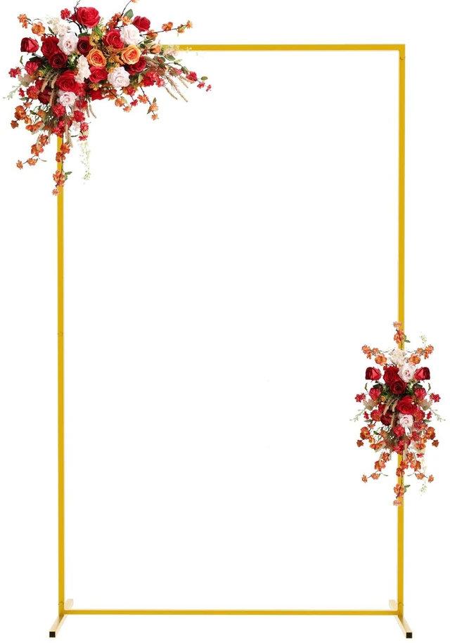 Main image of Asee'm 6.6FTx4FT Gold Wedding Arch Backdrop Stand Square Metal | Rectangular Backdrop Frame Square Balloon Arch Stand for Ceremony Party Photo Baby Shower Anniversary Floral Arbor Decor