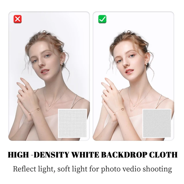 Alt view image 2 of 7 - BEIYANG 10 X10 FT White Backdrop Screen for Photography, Background Cloth for Soft Light, White Backdrop Curtain for Portrait Product Photoshoot Screen Video Recording Parties