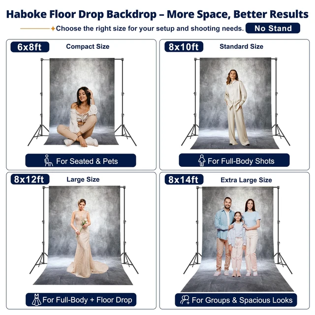 Alt view image 3 of 7 - Haboke Abstract Photography Backdrop for Photoshoot 8x10ft,Grey,No Stand | Professional,Polyester Fabric,Roller Pocket on Top,Vintage Portrait Photo Props Booth Background,Photoshoot Studio