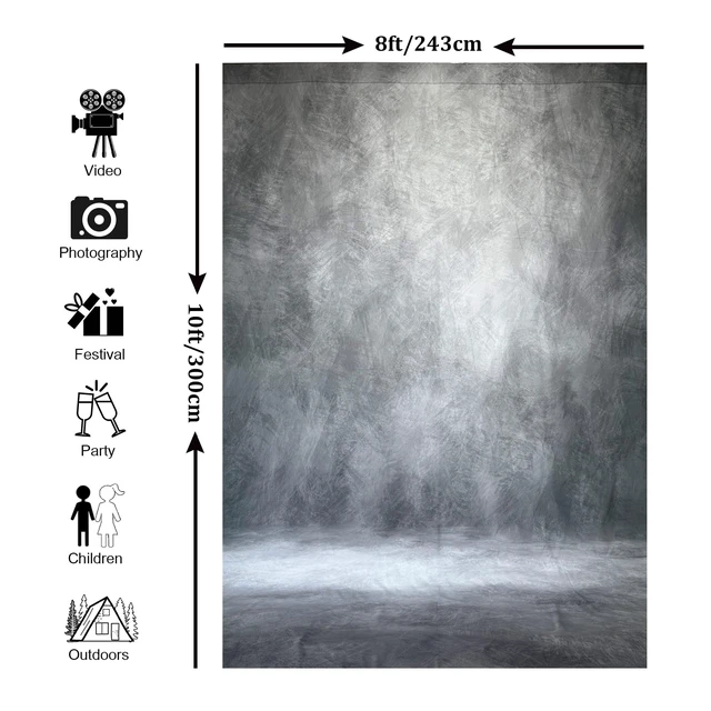 Alt view image 4 of 7 - Haboke Abstract Photography Backdrop for Photoshoot 8x10ft,Grey,No Stand | Professional,Polyester Fabric,Roller Pocket on Top,Vintage Portrait Photo Props Booth Background,Photoshoot Studio