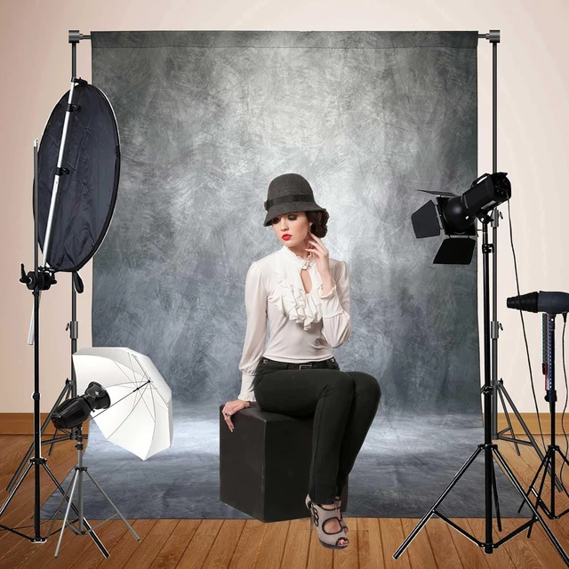 Alt view image 7 of 7 - Haboke Abstract Photography Backdrop for Photoshoot 8x10ft,Grey,No Stand | Professional,Polyester Fabric,Roller Pocket on Top,Vintage Portrait Photo Props Booth Background,Photoshoot Studio