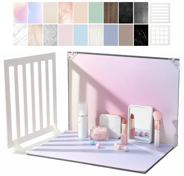 Main image of Product Photography Backdrops, 9Pcs 18Patterns Photo Backdrop Board | Double-Sided Photo Background for Food, Jewelry, Beauty, Crafts, for Small Business, UGC Content Creators, 16x11.5in