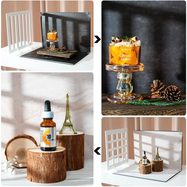 Alt view image 3 of 7 - Product Photography Backdrops, 9Pcs 18Patterns Photo Backdrop Board | Double-Sided Photo Background for Food, Jewelry, Beauty, Crafts, for Small Business, UGC Content Creators, 16x11.5in