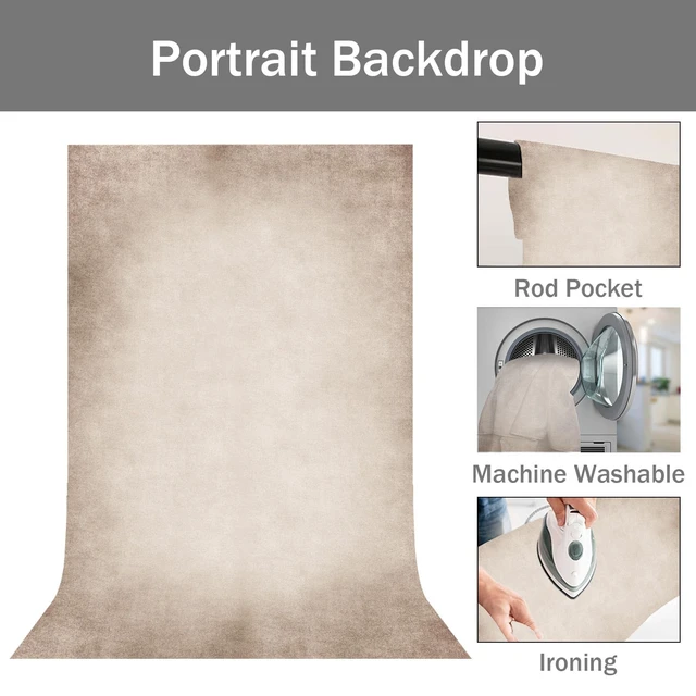 Alt view image 5 of 6 - Beige Photography Backdrops for Photoshoot, Abstract Fabric 6x9ft | Vintage Studio Photo Backgrounds, Non Reflective, Easy to Use, for Portrait, Headshot, Product