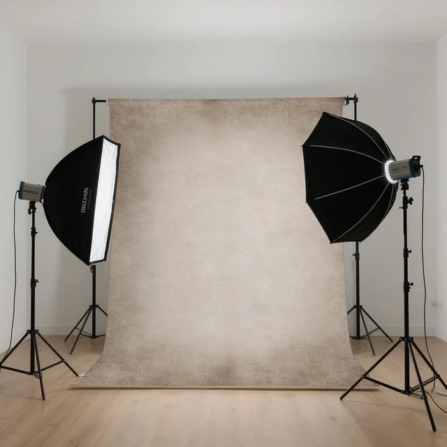Alt view image 6 of 6 - Beige Photography Backdrops for Photoshoot, Abstract Fabric 6x9ft | Vintage Studio Photo Backgrounds, Non Reflective, Easy to Use, for Portrait, Headshot, Product