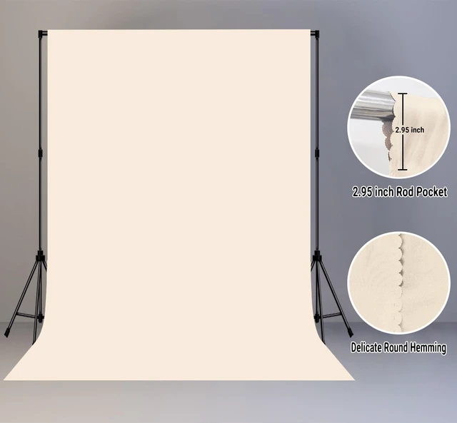 Alt view image 2 of 7 - Cream Photography Backdrop for Photoshoot, Fabric 6x9ft | Polyester Studio Photo Backgrounds, Non Reflective, Easy to Hang, for Portrait Shoot, Product, Party Decor, Video Creation