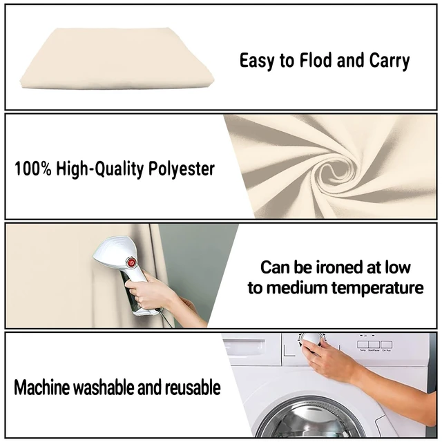 Alt view image 7 of 7 - Cream Photography Backdrop for Photoshoot, Fabric 6x9ft | Polyester Studio Photo Backgrounds, Non Reflective, Easy to Hang, for Portrait Shoot, Product, Party Decor, Video Creation