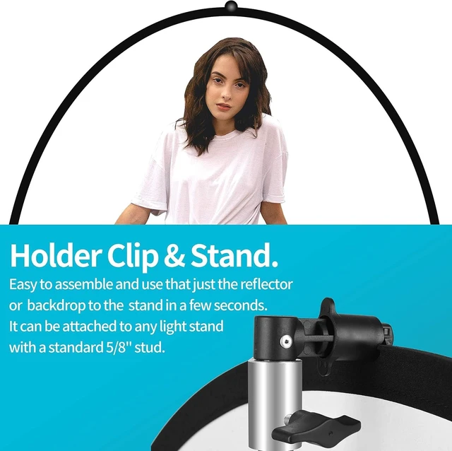 Alt view image 2 of 7 - EMART 8.5FT Light Stand with Photography Reflector Holder Disc Clip | Tripod Stand with Durable Plastic Clamp for Backdrop, Green Screen, Reflector Photography, Studio Portrait, Video Recording