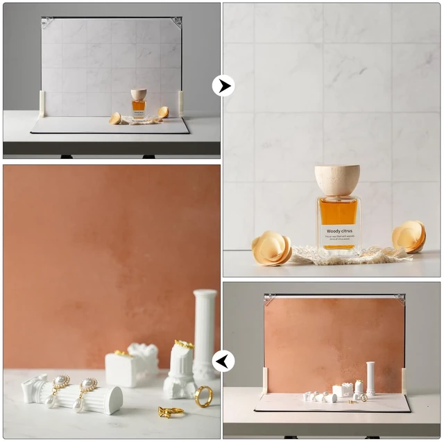 Alt view image 3 of 7 - MDAOCRY 16 x 11.5 in Product Photography Backdrops, 10 Sheets, 20 Patterns | Compact Double-Sided Backdrops for Food, Jewelry, Cosmetics, Candles, Crafts and Content Creation