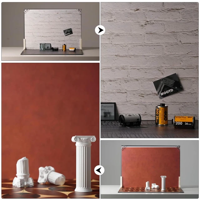 Alt view image 5 of 7 - MDAOCRY 16 x 11.5 in Product Photography Backdrops, 10 Sheets, 20 Patterns | Compact Double-Sided Backdrops for Food, Jewelry, Cosmetics, Candles, Crafts and Content Creation