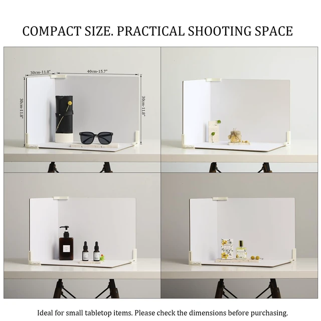 Alt view image 5 of 7 - Metlakat 3-Pack White Photography Backdrop Board, 12 x 12 and 12 x 16 in | Double-Sided Background Panels with 4 L-Shaped Clips and Storage Bag for Product and Food Photos