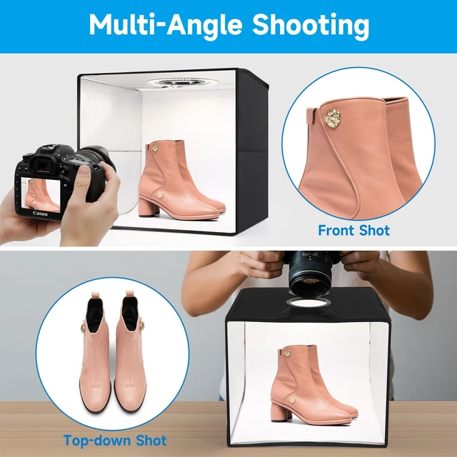 Alt view image 7 of 7 - SYSCLOUD Portable Photo Studio Light Box,16"x16" Professional Dimmable Shooting Tent Kit with 120 LED Lights & 6 Backdrops for Jewelry and Small Items Product Photography