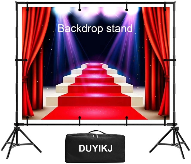 Main image of DUYIKJ Backdrop Banner Stand,8 x 8 Ft Heavy Duty Adjustable Background Stand Photo Back Drop and Repeat Backdrop Stand for Trade Show, Party,Wedding Photo Booth with Carrying Bag