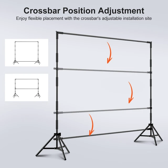 Alt view image 3 of 7 - DUYIKJ Backdrop Banner Stand,8 x 8 Ft Heavy Duty Adjustable Background Stand Photo Back Drop and Repeat Backdrop Stand for Trade Show, Party,Wedding Photo Booth with Carrying Bag