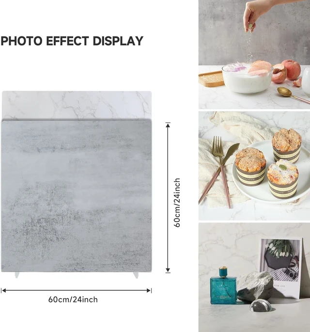 Alt view image 5 of 7 - BEIYANG 2 PCS Photo Backdrop Boards with 2 PCS Brackets for Flat Lay or Food Photography Background