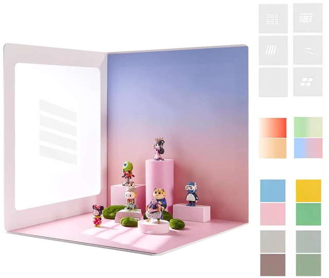 Main image of EOAJAFOU 24x24 Inch Backdrop Board Kit, 2PCS Backgound Frame, 1PC Background Board, 6PCS Backdrop Paper, 6PCS Shadow Light Paper for Product, Food, Jewelery, Makeup Photography Shooting