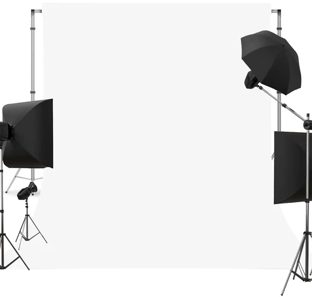 Main image of White Photography Backdrop for Photoshoot, Fabric, 8x10FT | Versatile Studio Photo Background, Portable, Non-reflective, for Portraits, Party Decor, Video Recording, Projection