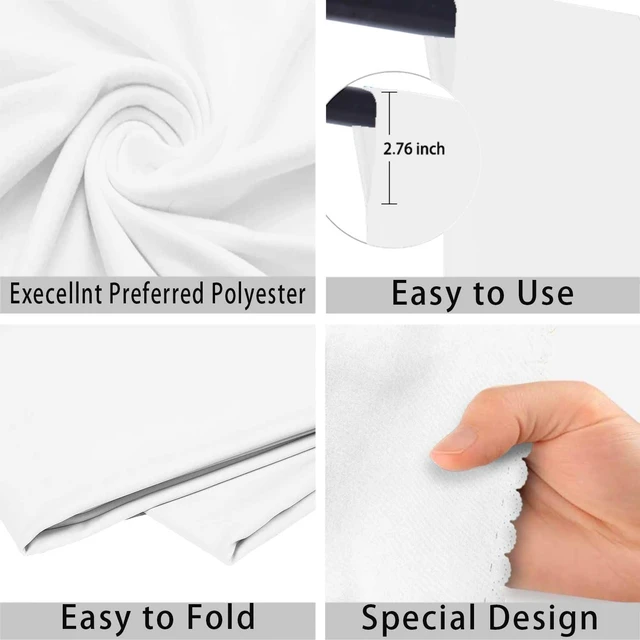 Alt view image 6 of 7 - White Photography Backdrop for Photoshoot, Fabric, 8x10FT | Versatile Studio Photo Background, Portable, Non-reflective, for Portraits, Party Decor, Video Recording, Projection