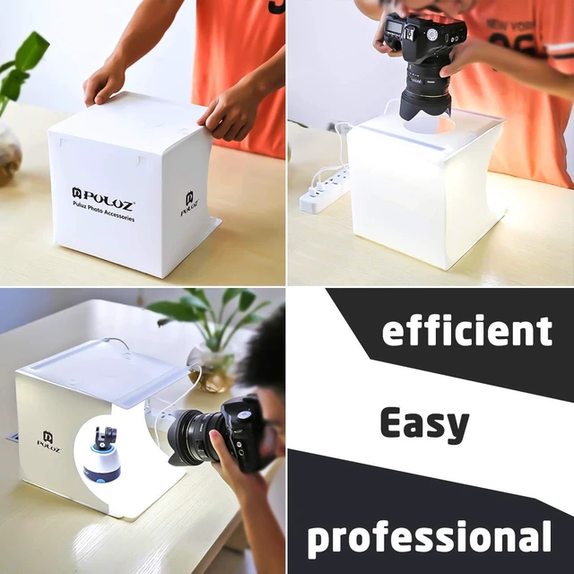 Alt view image 2 of 7 - Mini Photo Studio Super Bright Photography Light Box Lightbox Portable Shooting Light Tent with 6 Colors Photography Backdrops Waterproof Background Screen Carrying Bag (20 Centimeter)