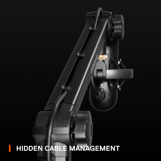 Alt view image 3 of 7 - SteelSeries Alias/Alias Pro Mic Boom Arm | 360° Rotation - Desk Clamp - Folding Scissor Design - Hidden Springs - Cable Management - 3/8 inches and 5/8 inches Adapters