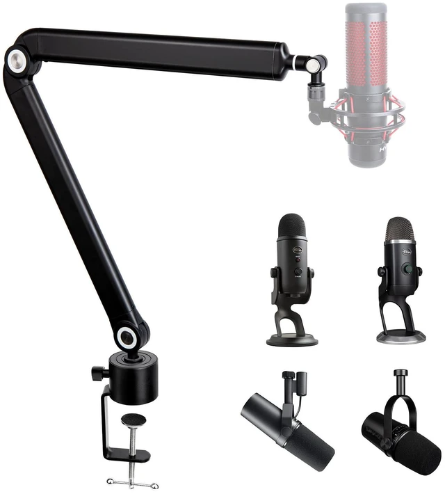 Main image of SUNMON Mic Stand Boom Arm - Microphone Arm Compatible with HyperX QuadCast, 360° Rotation Microphone Stand, Weighted Metal Mic Boom Arm for HyperX QuadCast,Blue Yeti,Shure MV7,Rode and Most Gaming
