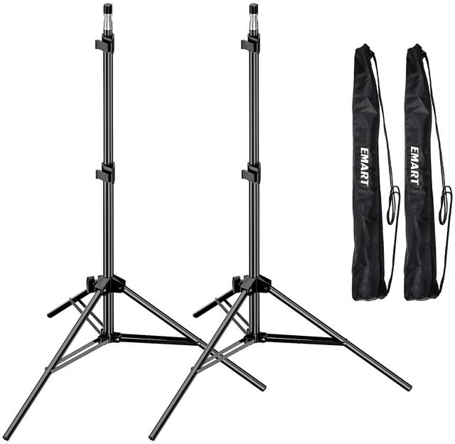 Main image of EMART 7Ft Light Stand for Photography, Speedlight, Flash, Softbox-2 Pack | Portable Photo Video Tripod Stand with Carry Case for Strobe Light, Camera, Photographic Portrait
