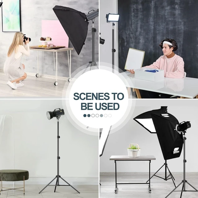 Alt view image 7 of 7 - EMART 7Ft Light Stand for Photography, Speedlight, Flash, Softbox-2 Pack | Portable Photo Video Tripod Stand with Carry Case for Strobe Light, Camera, Photographic Portrait